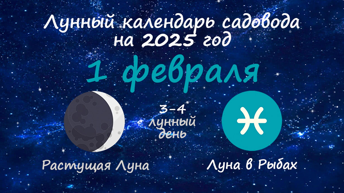 Лунный календарь садовода-огородника на 1 февраля 2025 года