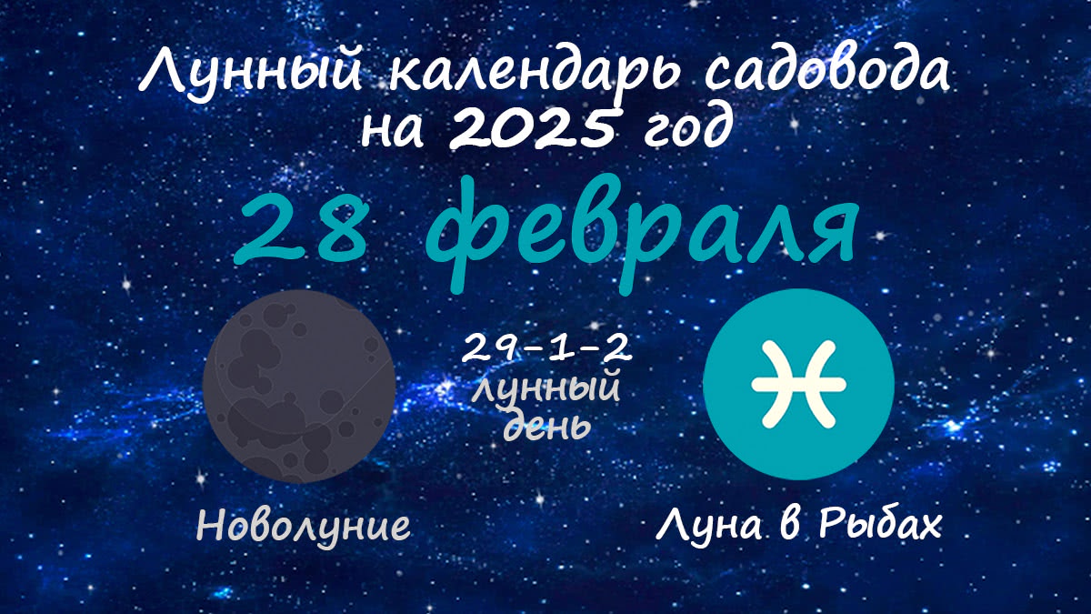 Лунный календарь садовода-огородника на 28 февраля 2025 года