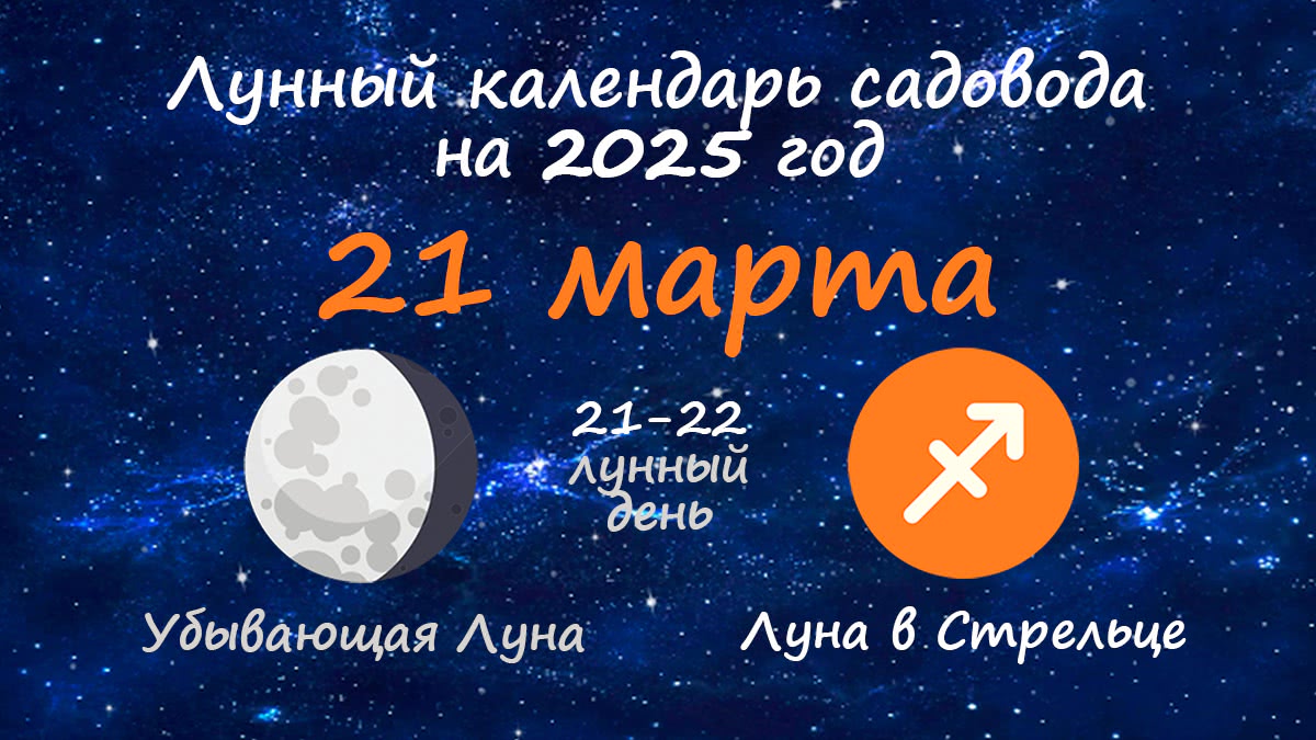 Лунный календарь садовода-огородника на 21 марта 2025 года