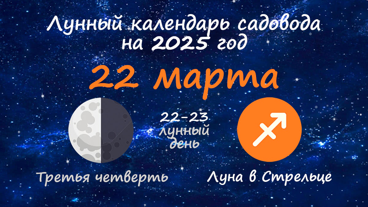 Лунный календарь садовода-огородника на 22 марта 2025 года