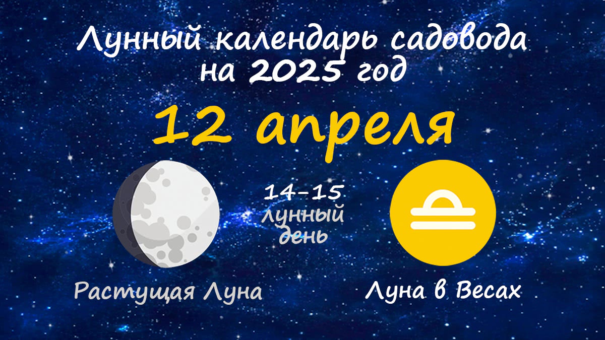 Лунный календарь садовода-огородника на 12 апреля 2025 года