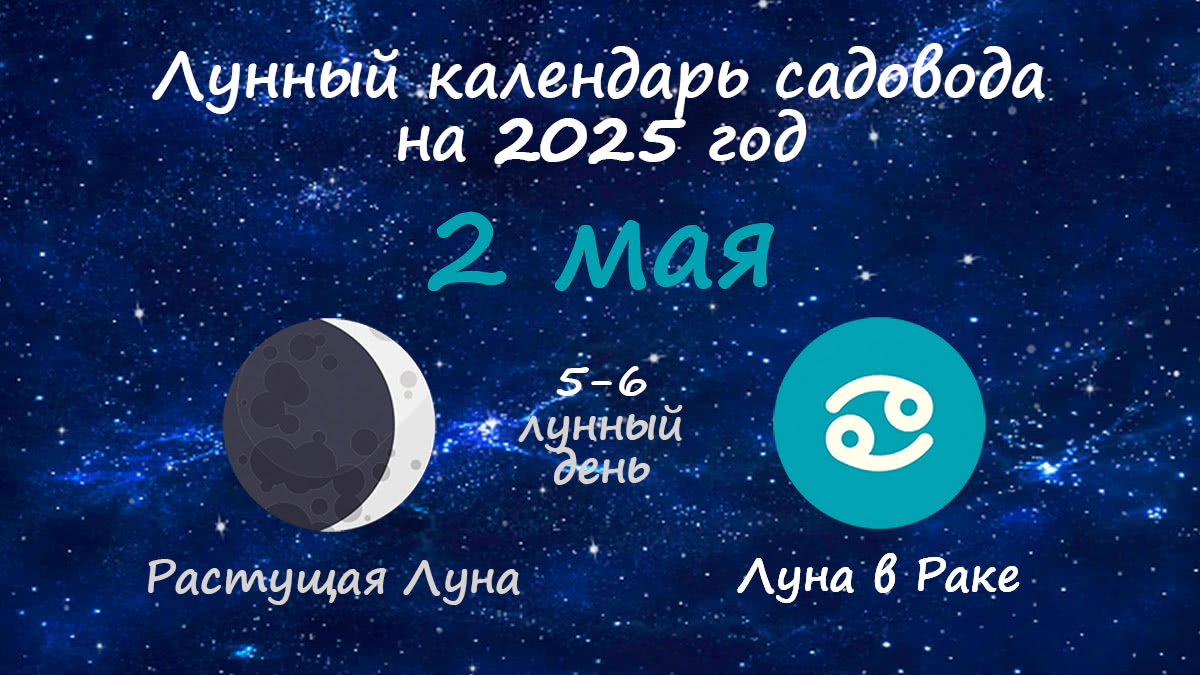 Лунный календарь садовода-огородника на 2 мая 2025 года