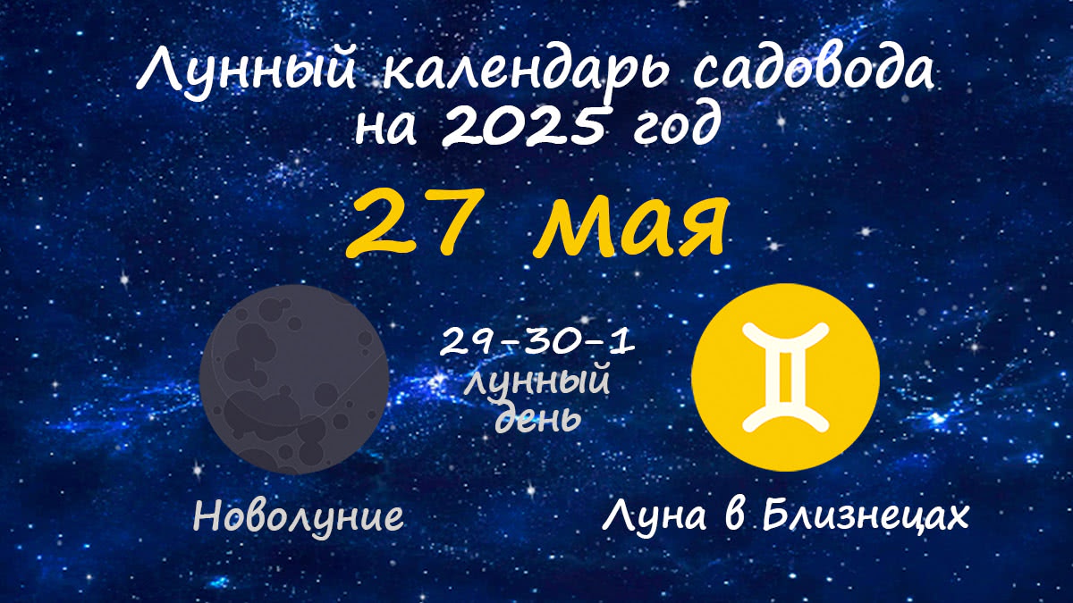 Лунный календарь садовода-огородника на 27 мая 2025 года