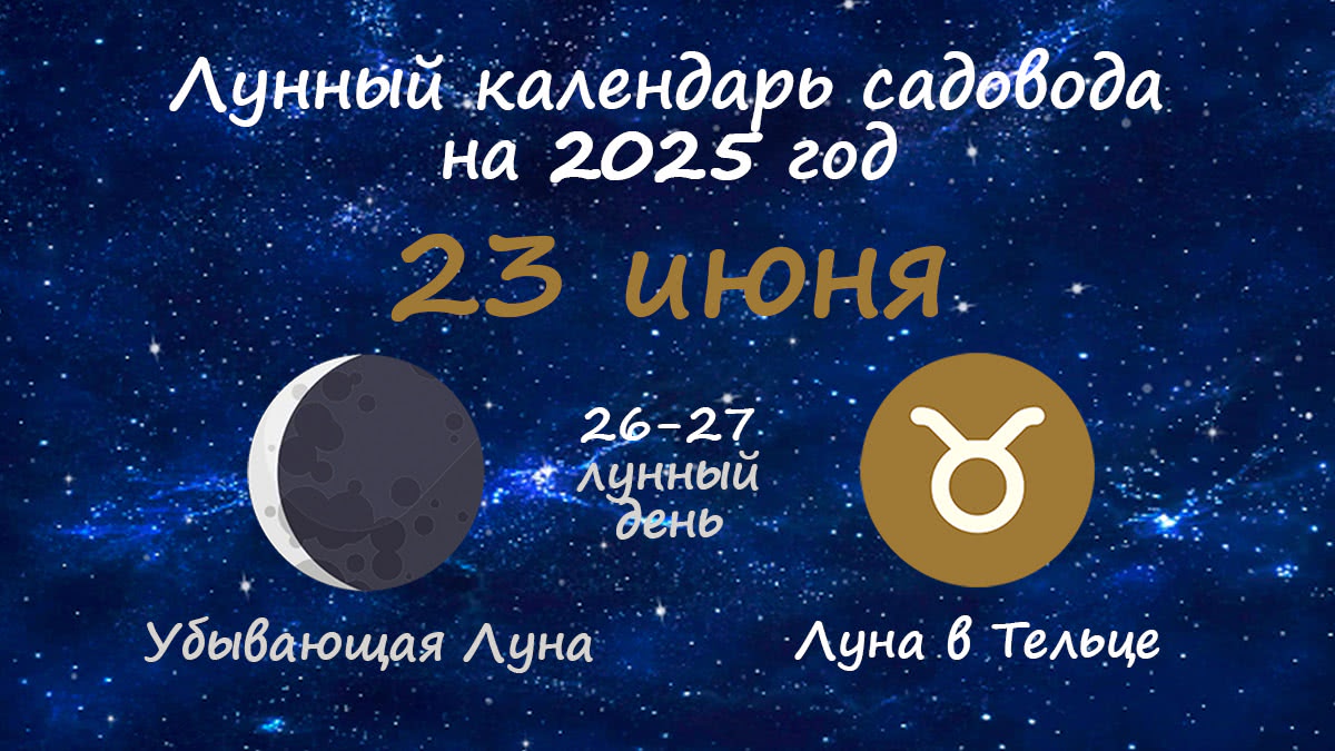 Лунный календарь садовода-огородника на 23 июня 2025 года