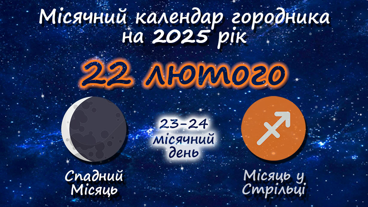 Місячний календар садівника-городника на 22 лютого 2025 року