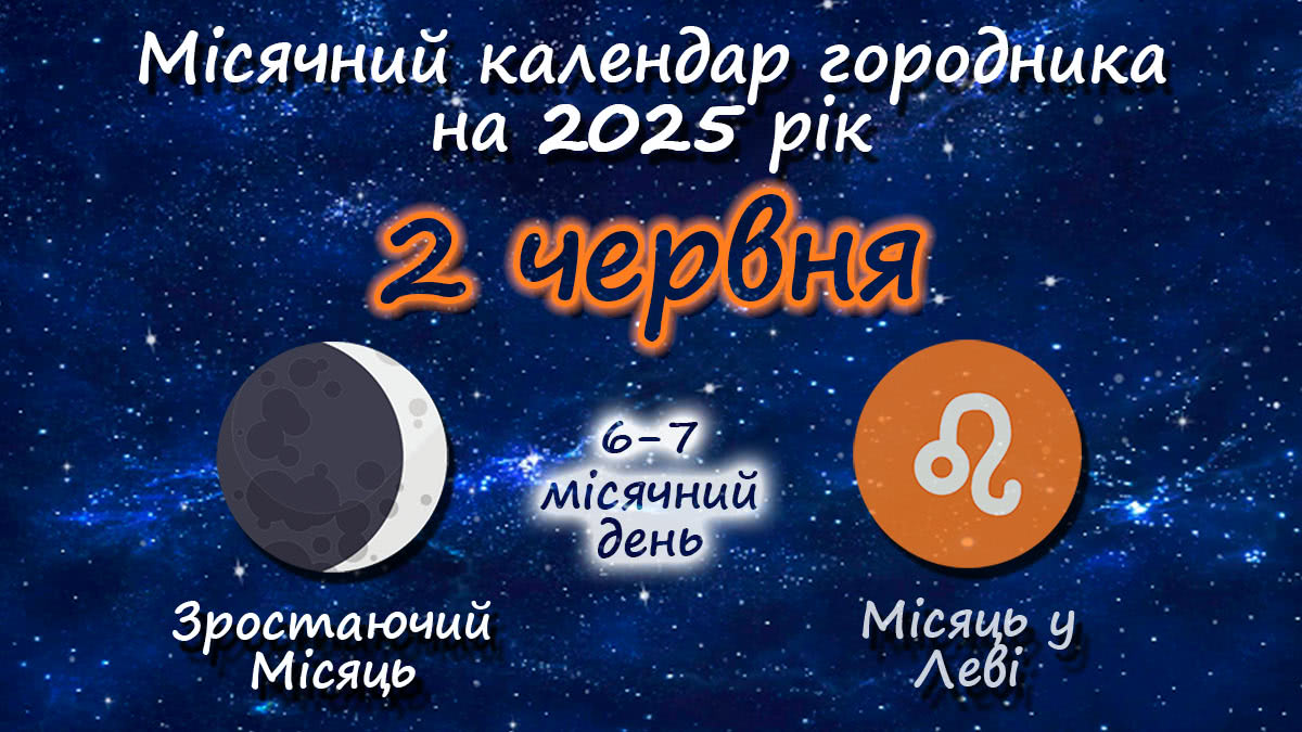 Місячний календар садівника-городника на 2 червня 2025 року