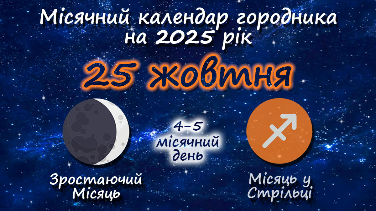 Місячний календар садівника-городника на 25 жовтня 2025 року