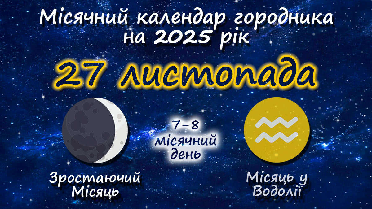 Місячний календар садівника-городника на 27 листопада 2025 року